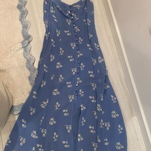 Reformation Blue Dress with white flowers